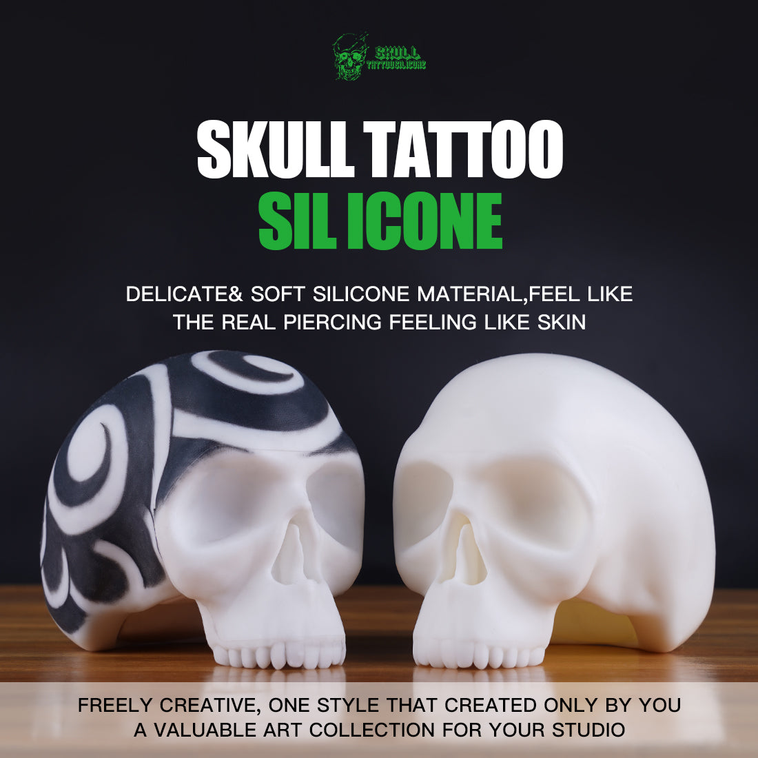 Dragonhawk Tattoo Blank Practice Skin Skull Tattoo Silicone - Dragonhawktattoos