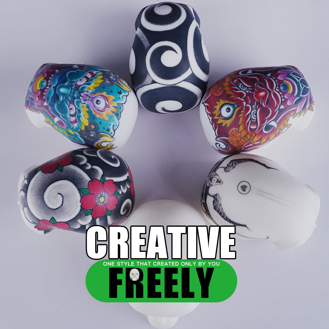 Dragonhawk Tattoo Blank Practice Skin Skull Tattoo Silicone - Dragonhawktattoos