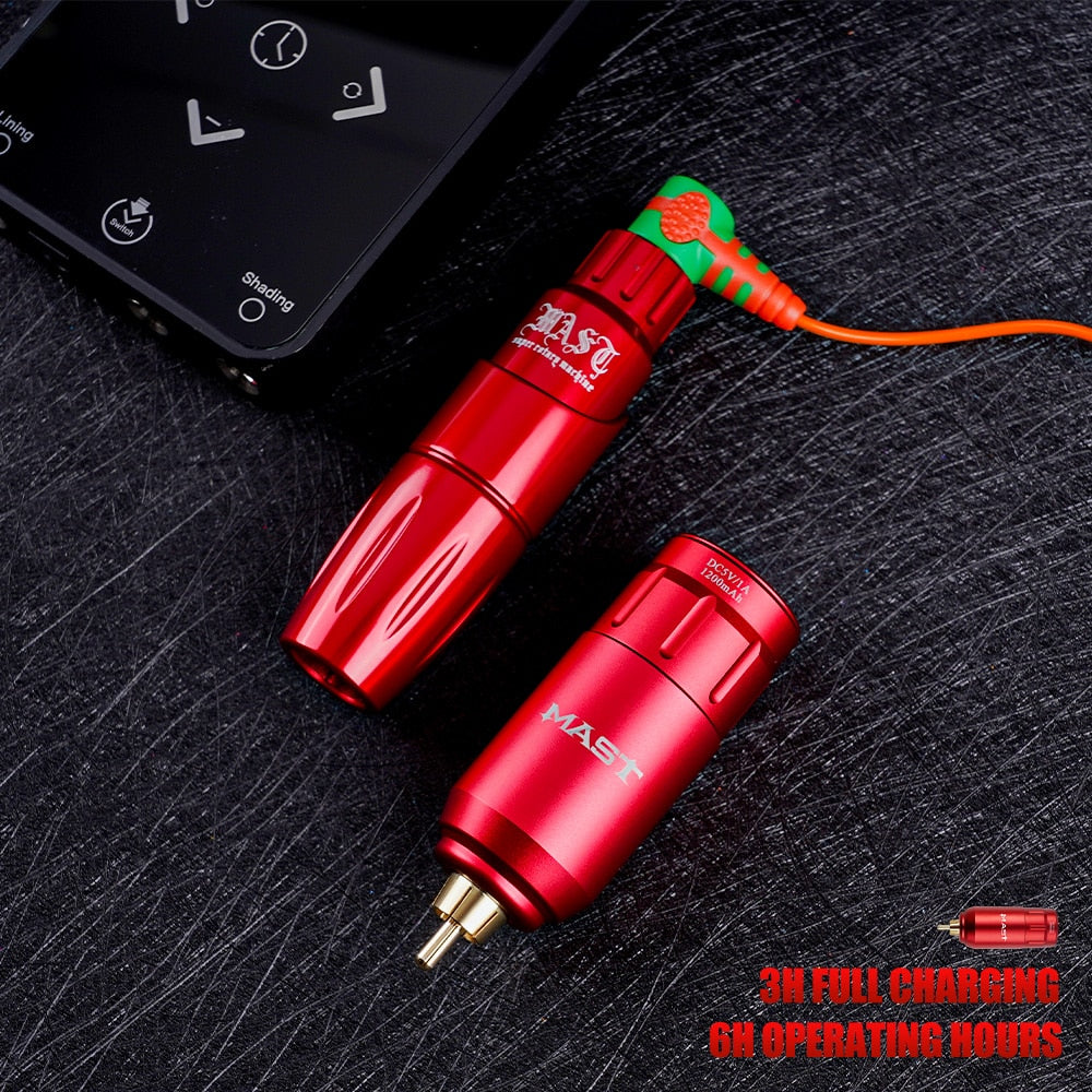 Dragonhawk Mast Tour Wireless Tattoo Kit ( Colour: Red ) - Dragonhawktattoos