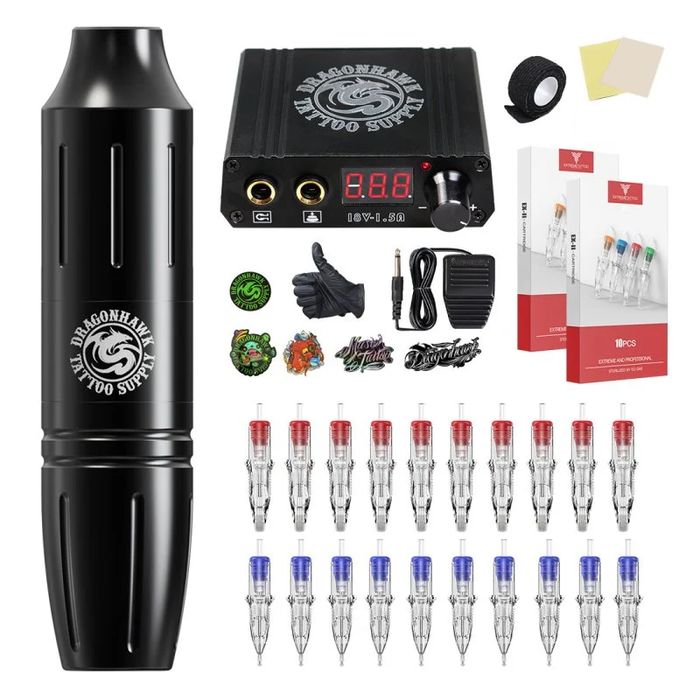 Dragonhawk S11 New Starter Tattoo Kit Wireless Advanced Bundle - Dragonhawktattoos