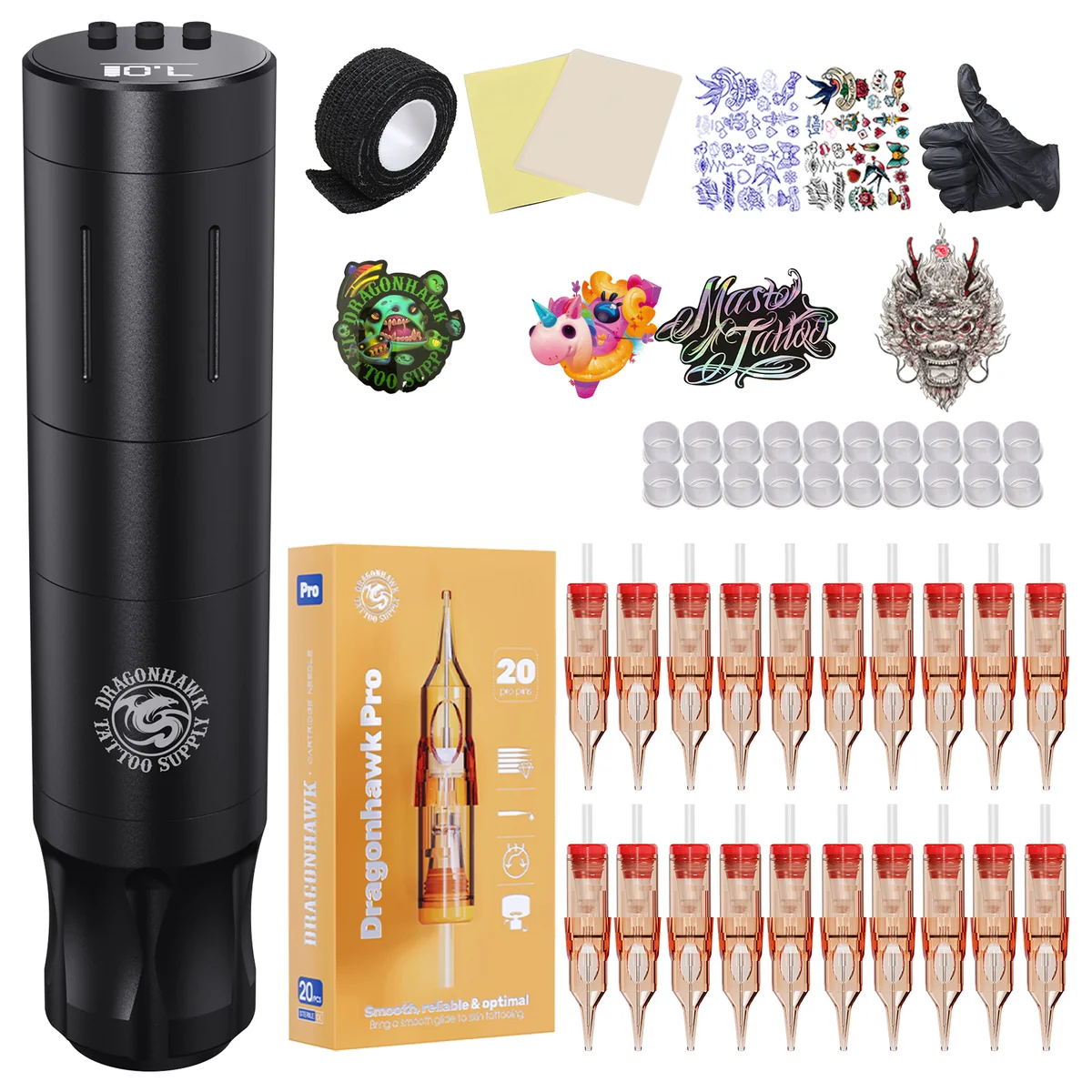 DragonHawk A3 Wireless Tattoo Pen Kit for Beginners - Dragonhawktattoos