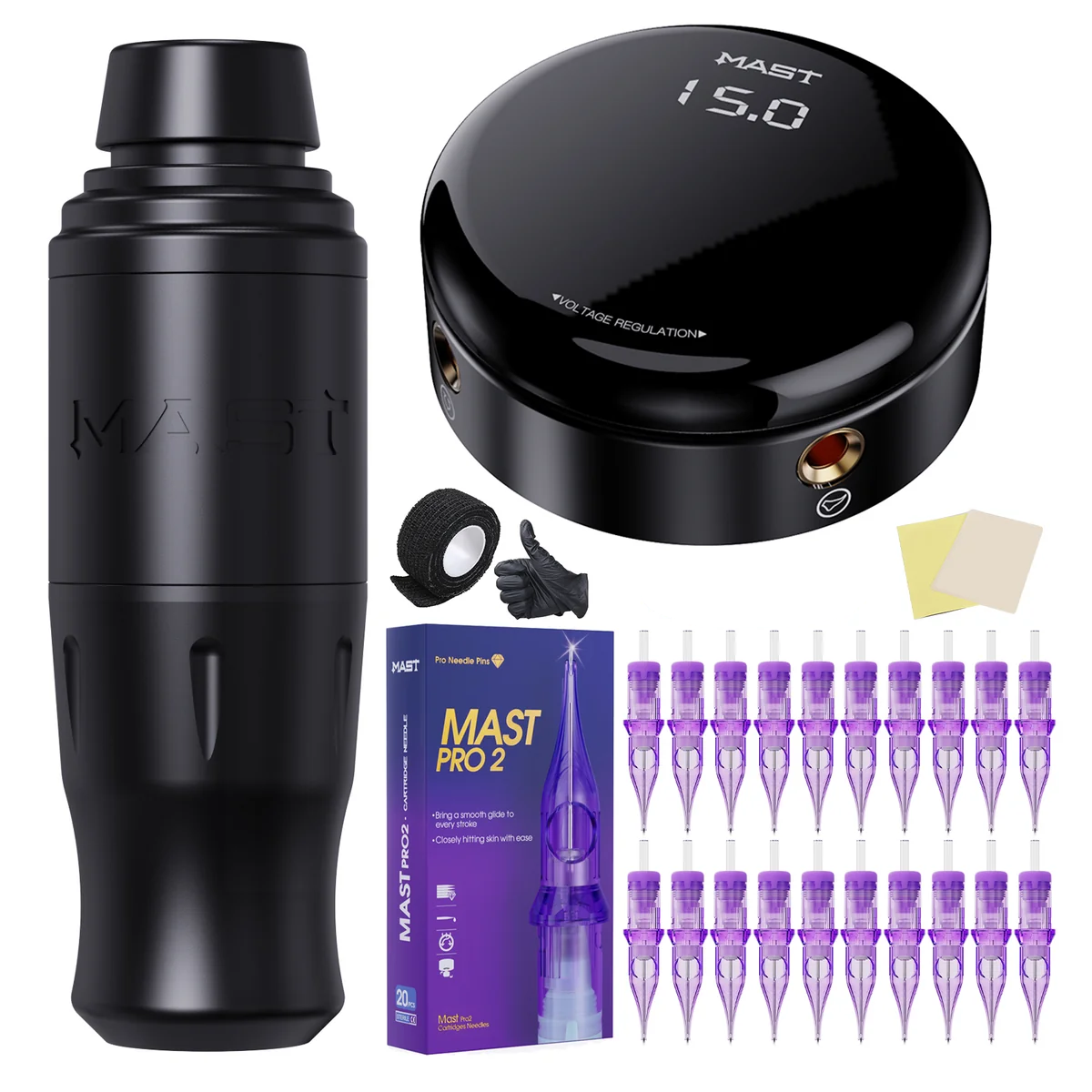 Mast Sensor2 Tattoo Pen Machine Kit With Circle Tattoo Power Supply - Dragonhawktattoos
