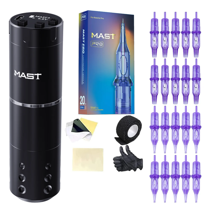 Dragonhawk Mast A1 Wireless Tattoo Pen Machine Kit with Mast Pro Cartridges - Dragonhawktattoos