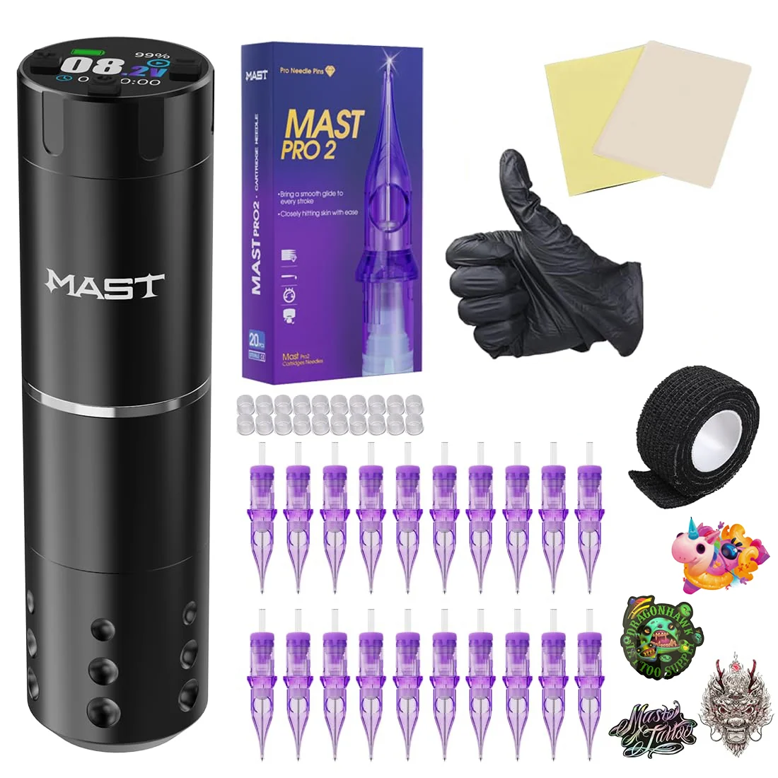 <tc><tc>Mast</tc></tc> A1 Pro Wireless Tattoo Bach Maschine Tattoo Kit für Anfänger