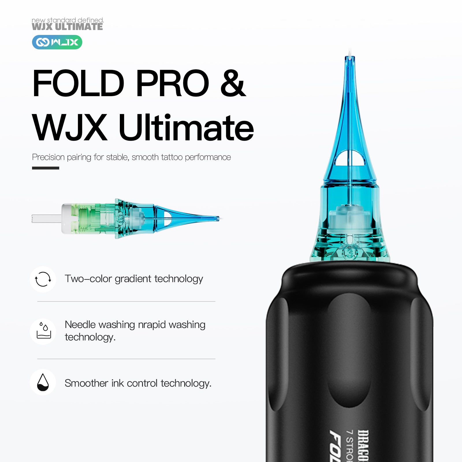 Dragonhawk ワイヤレスタトゥーマシン Dragonhawk Wireless Tattoo Pen Machine with 7 Stroke Length | Fold Pro