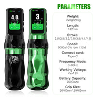 Mast Fold Pro Year of the Horse Edition Wireless Tattoo Pen Machine  2.5-4.5mm 7 Adjustable Strokes