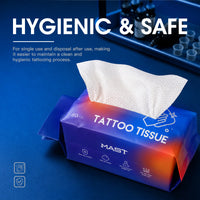 MAST Lint‑Free Disposable Tattoo Non‑Woven Wipes, Dry & Wet Use for Tattoo Cleaning