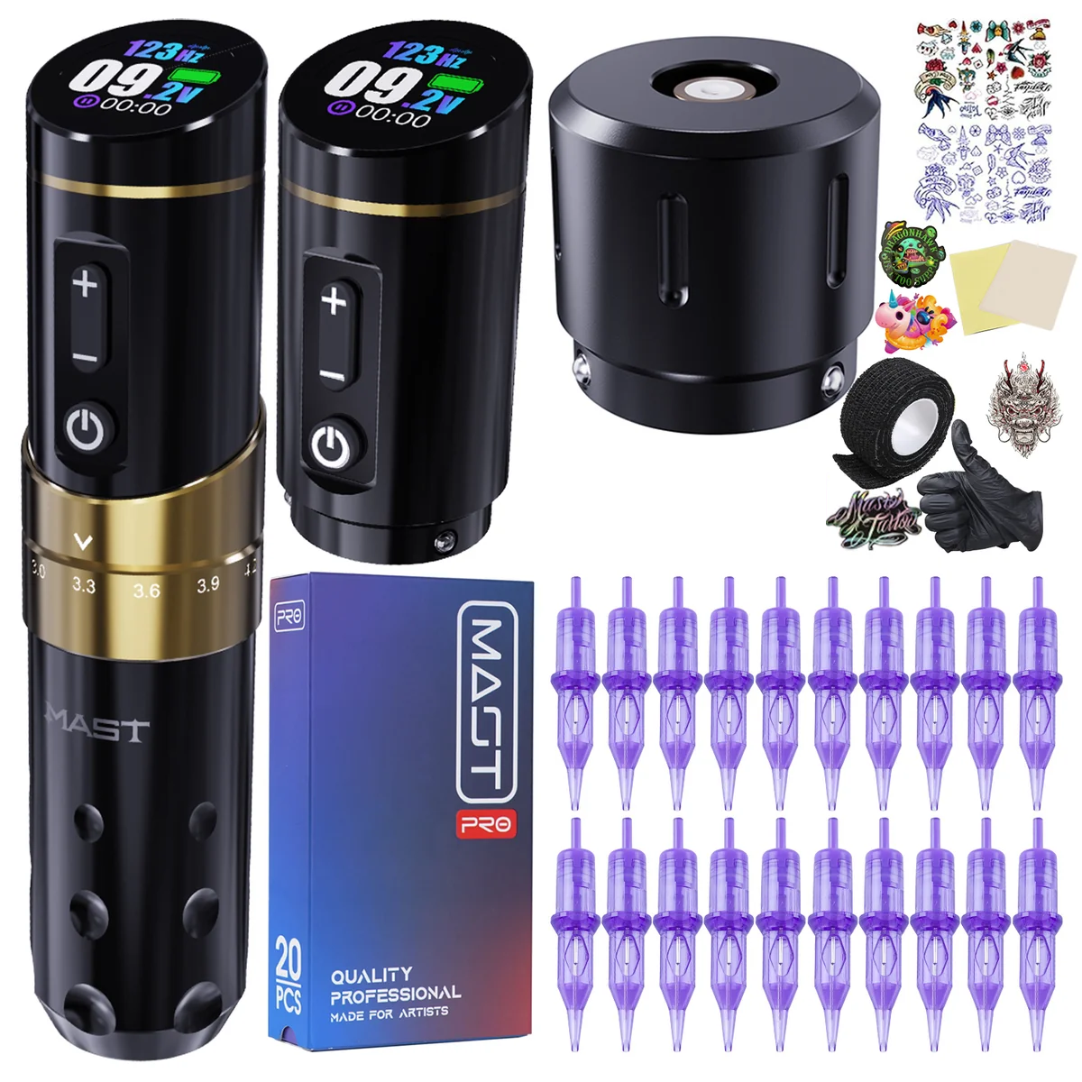 Mast Flip3 Wireless Tattoo Machine Pen Professional Bundle - Dragonhawktattoos
