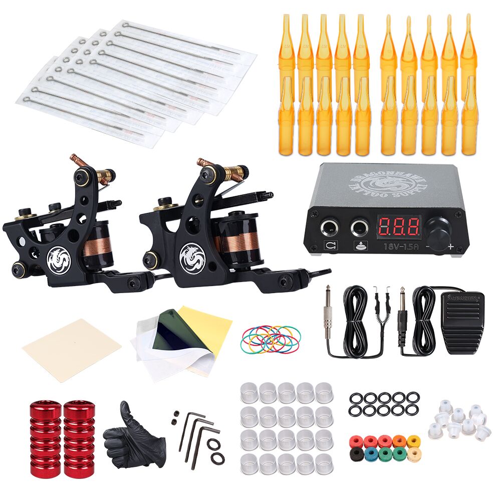 Dragonhawk Complete Tattoo Kit 2 Tattoo Machine With Power Supply - Dragonhawktattoos