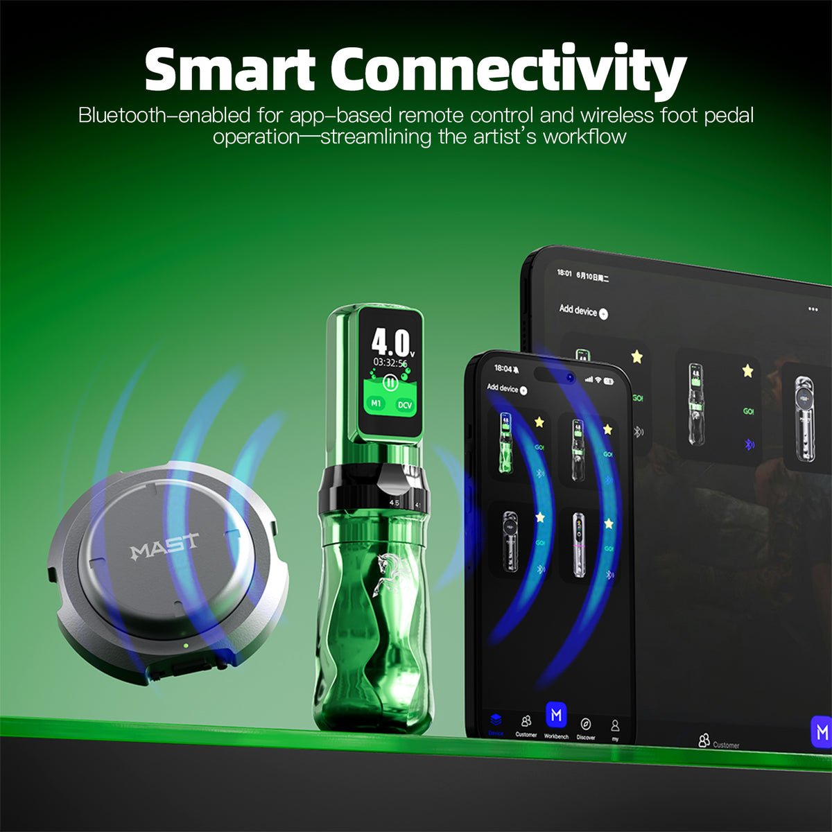 Mast Fold Pro Year of the Horse Edition Wireless Tattoo Pen Machine  2.5-4.5mm 7 Adjustable Strokes