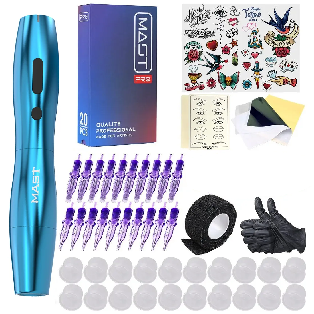 Mast P20 Wireless Tattoo Machine Professional Bundle - Dragonhawktattoos
