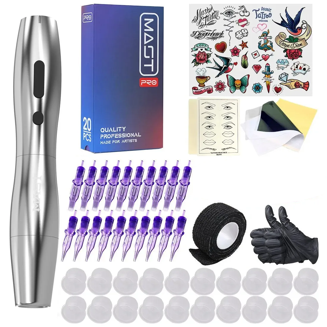 Mast P20 Wireless Tattoo Machine Professional Bundle - Dragonhawktattoos