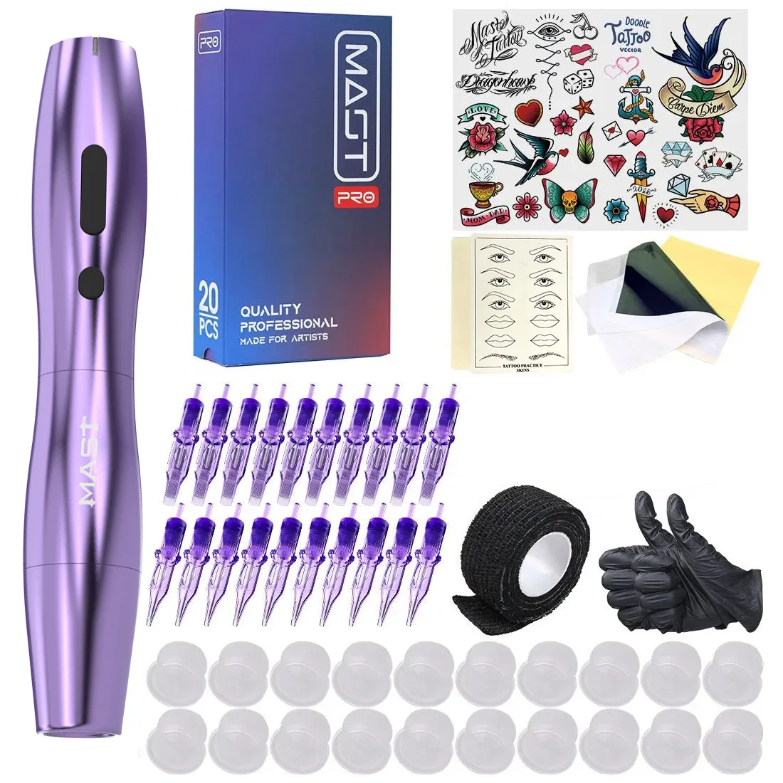 Mast P20 Wireless Tattoo Machine Professional Bundle - Dragonhawktattoos