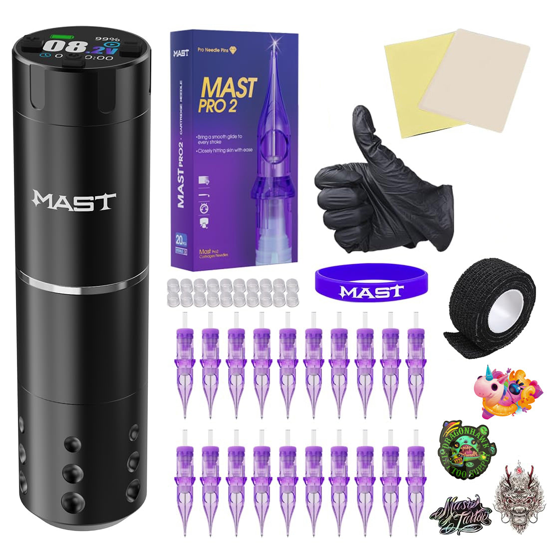 Mast A1 Pro Wireless Tattoo Pen Machine Tattoo Kit for Beginner - Dragonhawktattoos