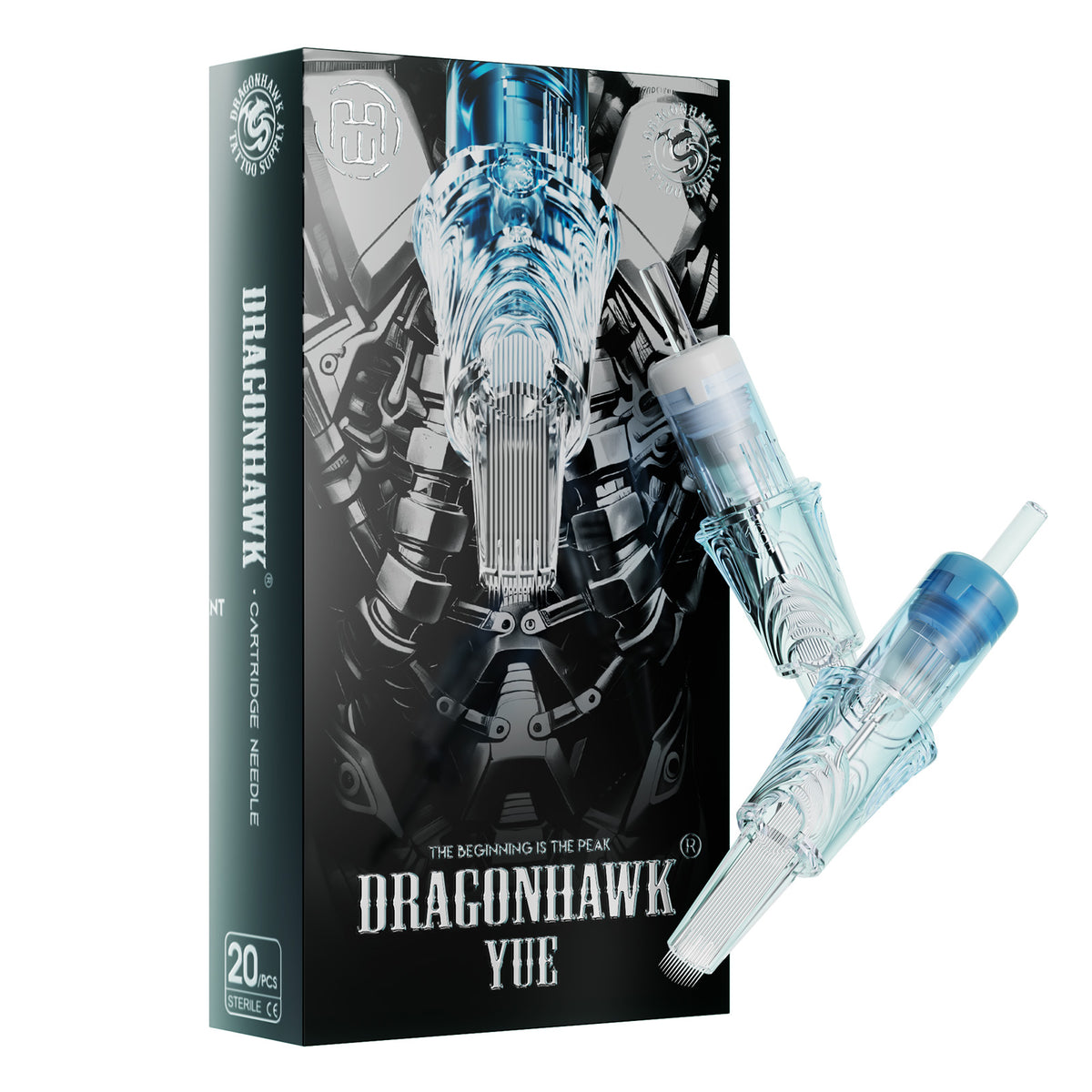 Dragonhawk Yue -Patronen Nadeln 0,35 mm 3,5 mm Taper Magnum - Box von 20