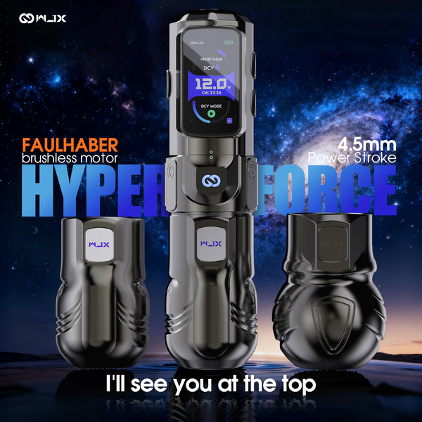 WJX Hyper Force Wireless Tattoo Pen Machine with FAULHABER Brushless Motor & 4.5mm Stroke - Dragonhawktattoos