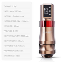 Mast Mini Wireless Pro Tattoo Pen Machine Fast Charge Battery Supply - Dragonhawktattoos