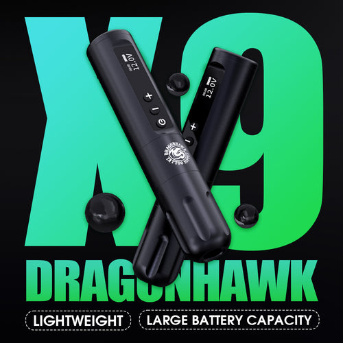 Dragonhawk X9 Wireless Tattoo Machine Kit Mcore-L1 Motor