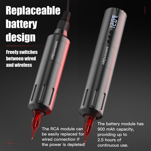 Tattoo Gun Wireless Kit Mast Tattoo Pen Machine Complete Kit 2  Replaceable Batteries for Beginners