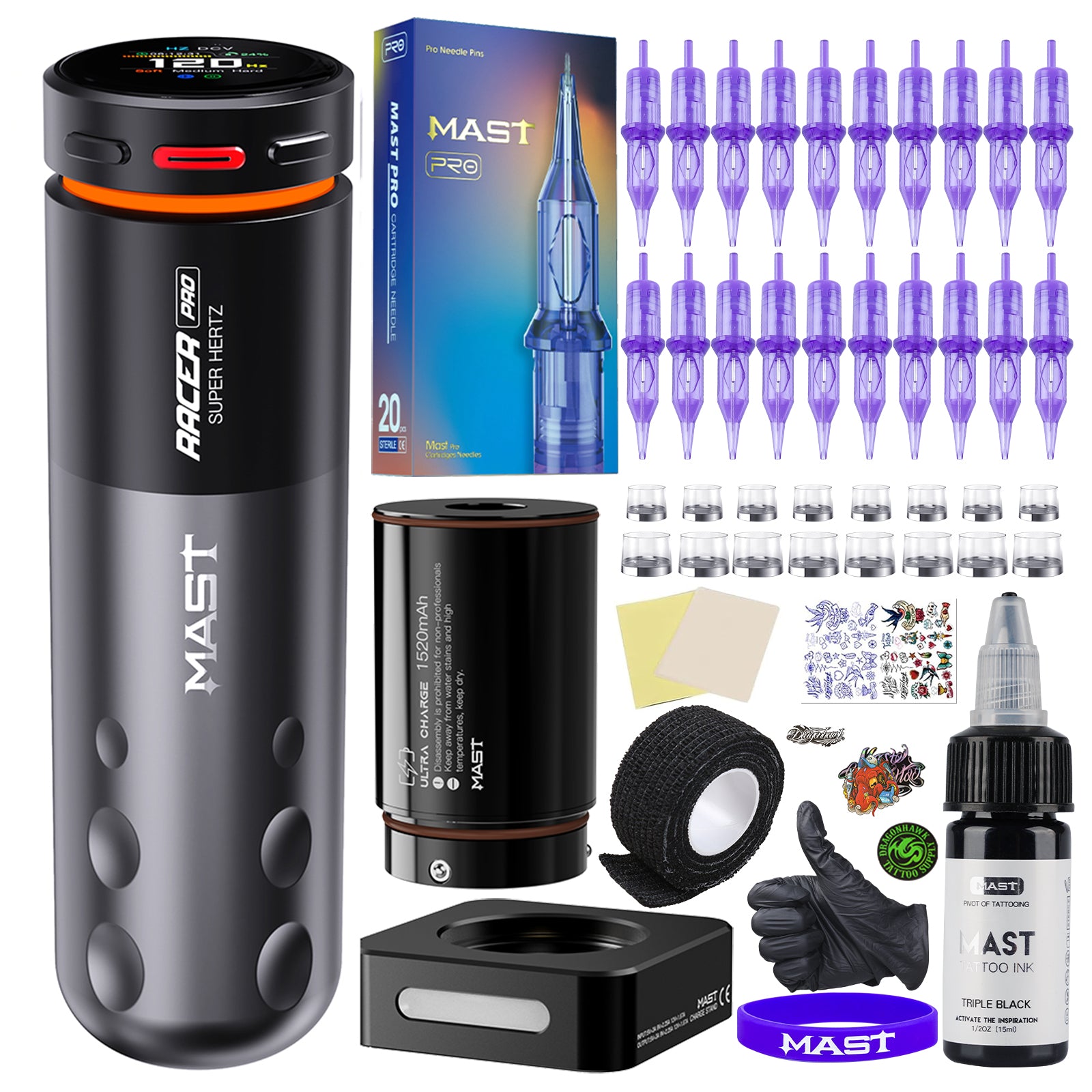 その他 Mast Pro Ride Tattoo machine Wireless Tattoo Pen Machine Burshless Motor with 4.0MM