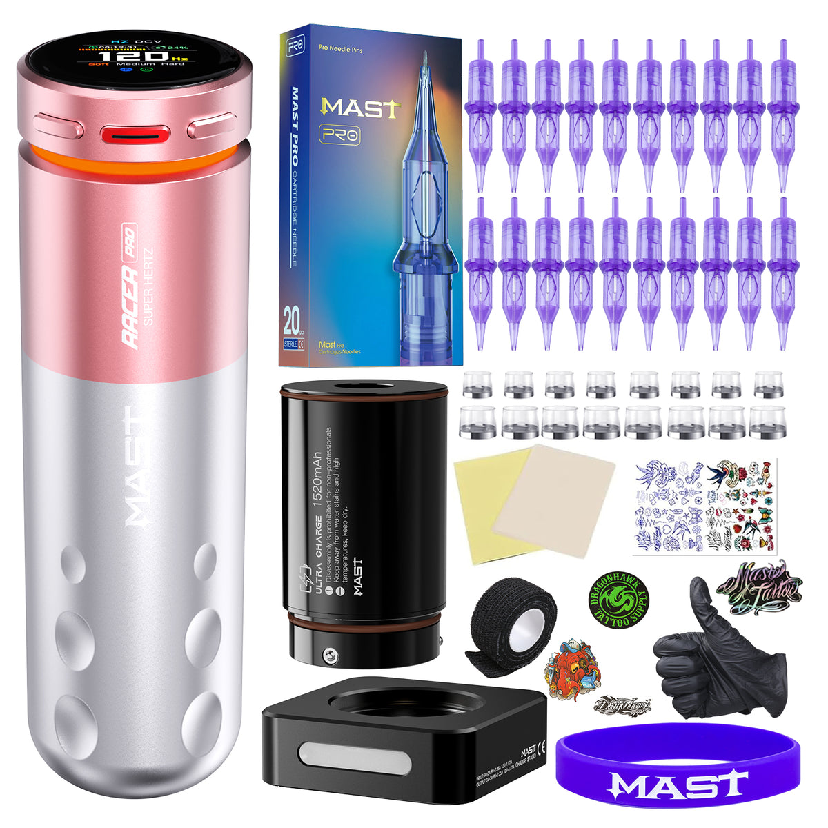 Mast Tattoo Racer Pro Tattoo Machine Gun Wireless 4.2mm Stroke Mcore-pro Motor - Dragonhawktattoos
