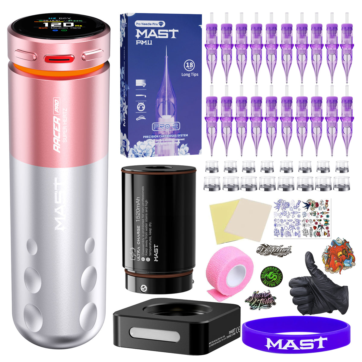 Mast Tattoo Racer Pro Tattoo Machine Gun Wireless 4.2mm Stroke Mcore-pro Motor - Dragonhawktattoos