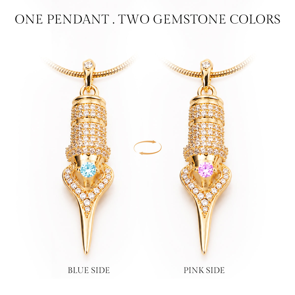 Faviamo 24K Gold Plated Handmade Zircon Inlaid Tattoo Art Pendant Ornament Necklace - Dragonhawktattoos