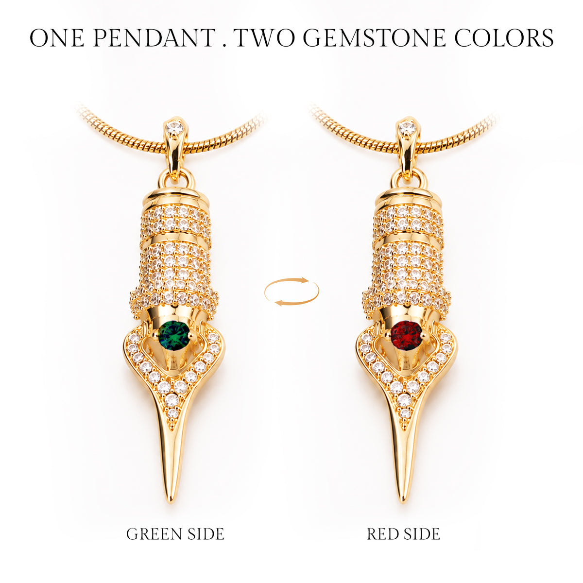 Faviamo 24K Gold Plated Handmade Zircon Inlaid Tattoo Art Pendant Ornament Necklace - Dragonhawktattoos