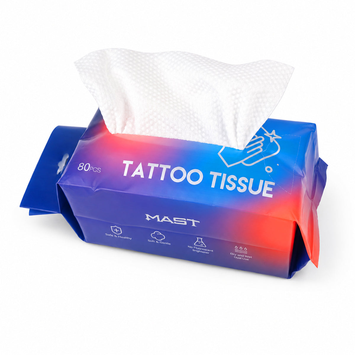 MAST Lint‑Free Disposable Tattoo Non‑Woven Wipes, Dry & Wet Use for Tattoo Cleaning