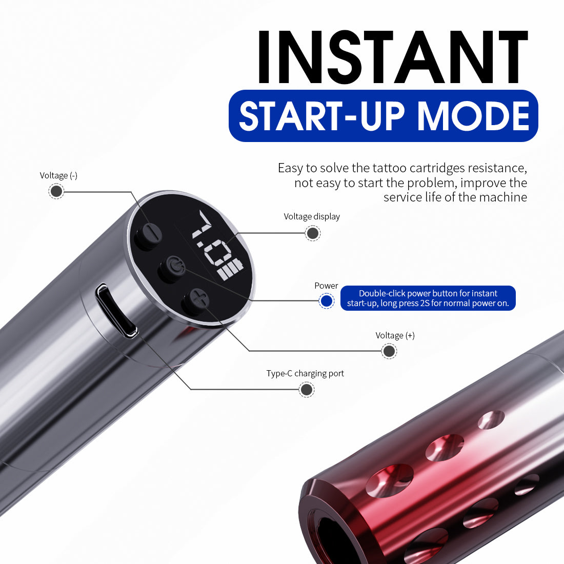 マスト アートメイク 3.0mm ストローク用ワイヤレス タトゥー ペン マシン