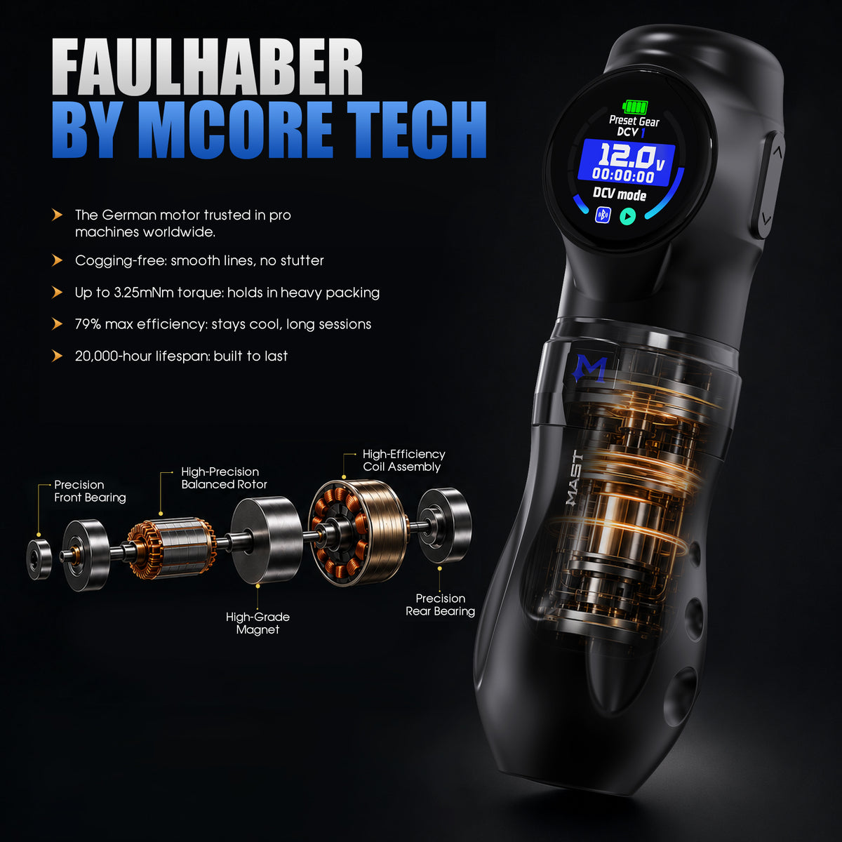 MAST Archer 3 Ultra Wireless Tattoo Pen Machine with 4.2mm Stroke - Dragonhawktattoos