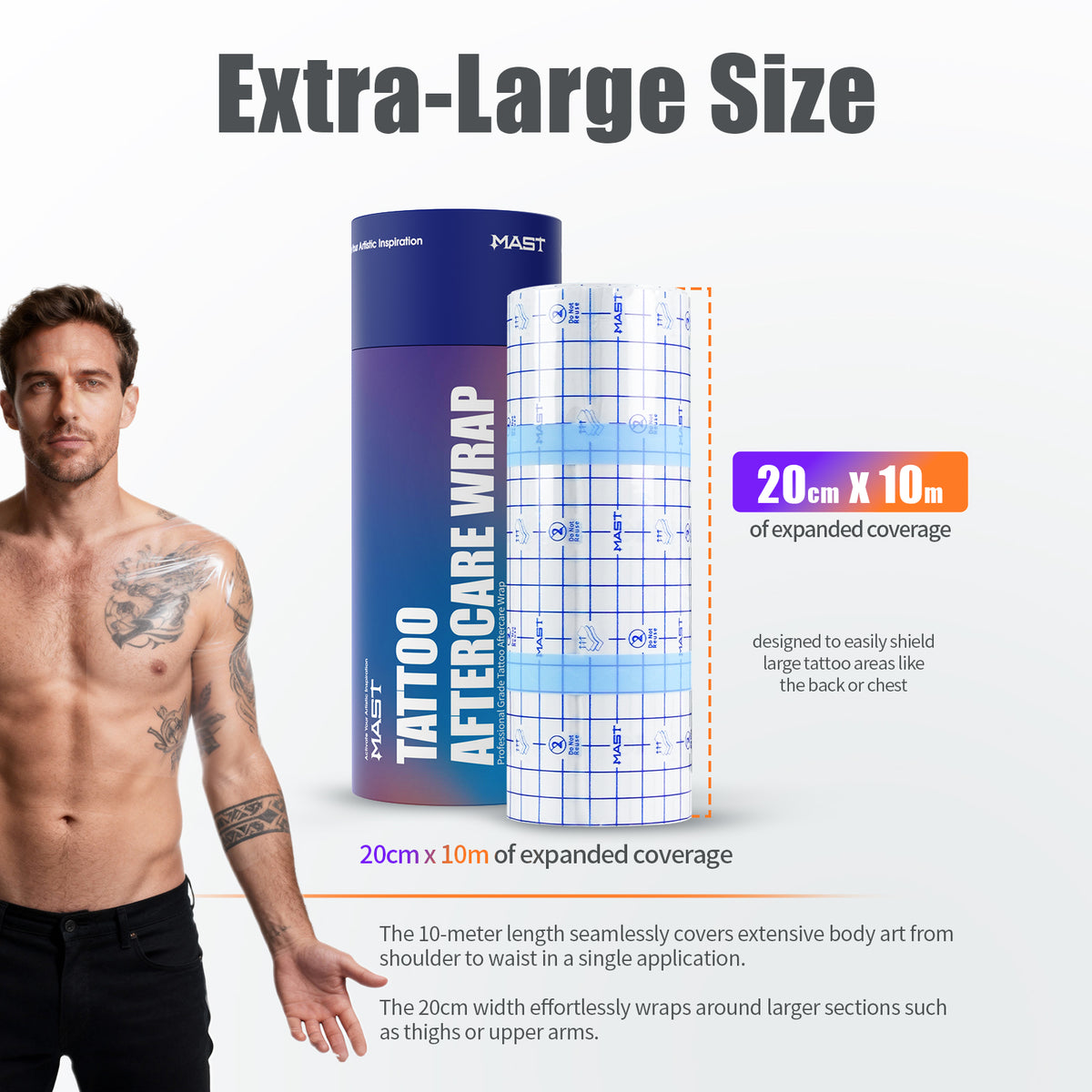 Mast Tattoo Aftercare Wrap Dual-Tear Tattoo Protection Film - Dragonhawktattoos