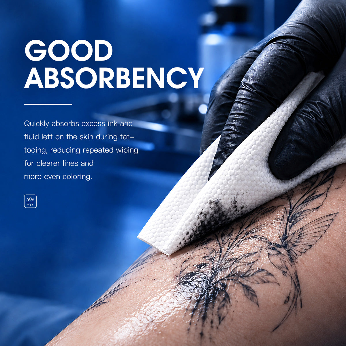 MAST Lint‑Free Disposable Tattoo Non‑Woven Wipes, Dry & Wet Use for Tattoo Cleaning