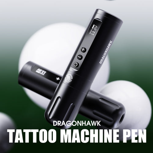 Dragonhawk X10 Wireless Tattoo Pen Machine Kit 3.5MM Stroke Brushless Motor with Large Battery Power Supply Beginner Tattoo Kit Needles Cartridges