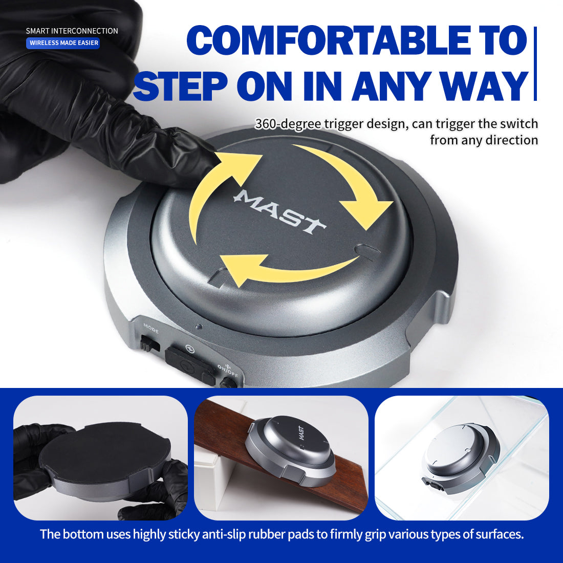 wireless foot pedal Mast Wireless Foot Pedal Smart Interconnection Bluetooth Pedal