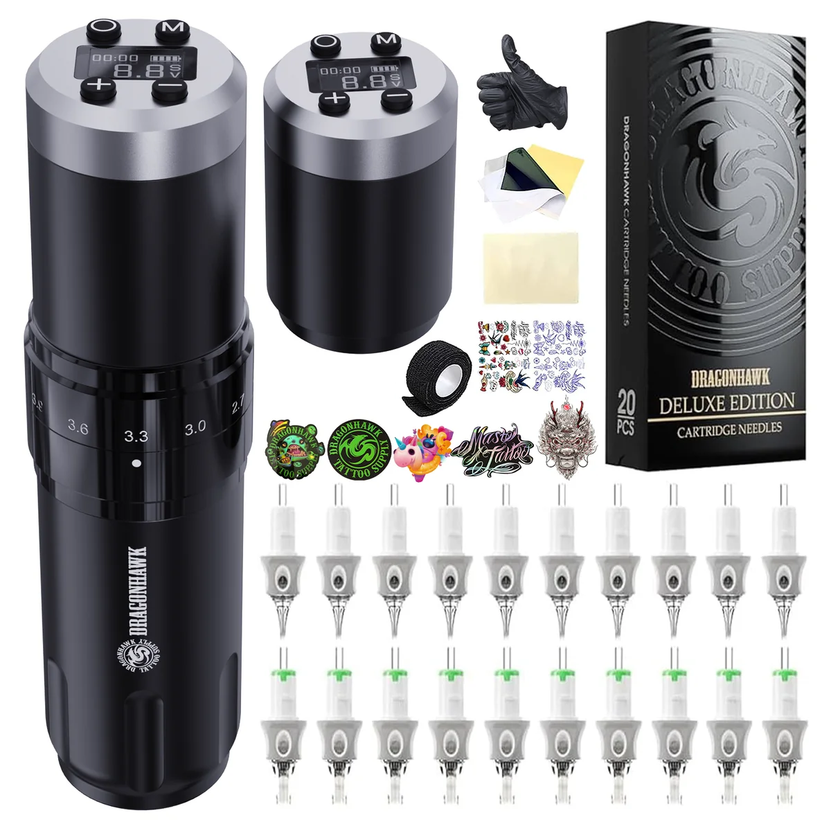 Dragonhawk Wireless Tattoo Pen Machine Kit - Dragonhawktattoos
