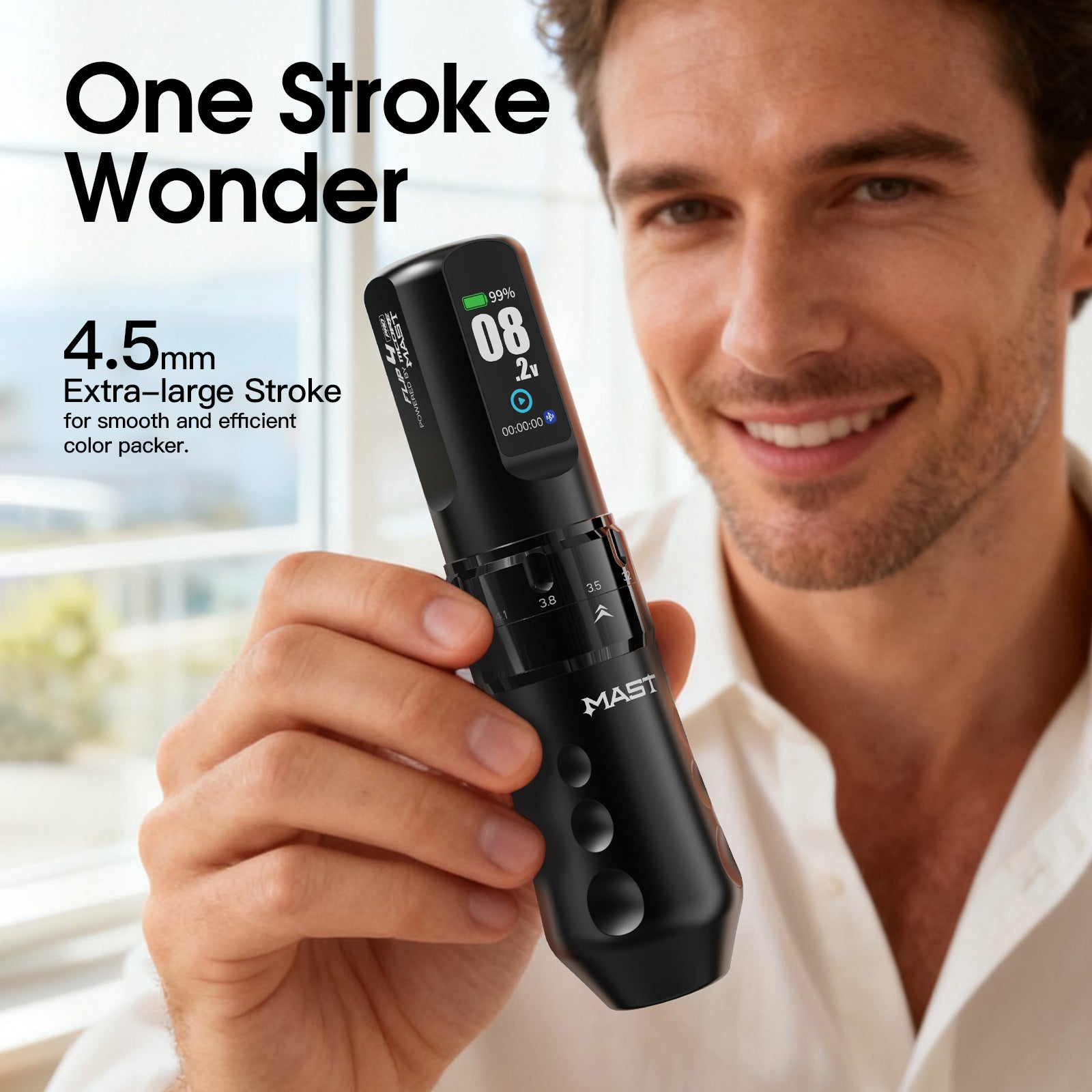 マスト Flip4 Pro ワイヤレス タトゥー マシン ペン 2.5mm-4.5mm