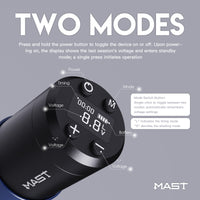 Mast A3 Kablosuz Dövme Kalemi 1500mAh Pil 3.5mm Strok