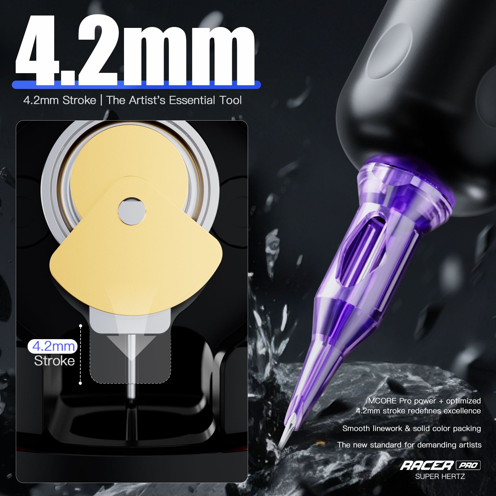 Mast Tattoo Racer Pro Tattoo Machine Gun Wireless 4.2mm