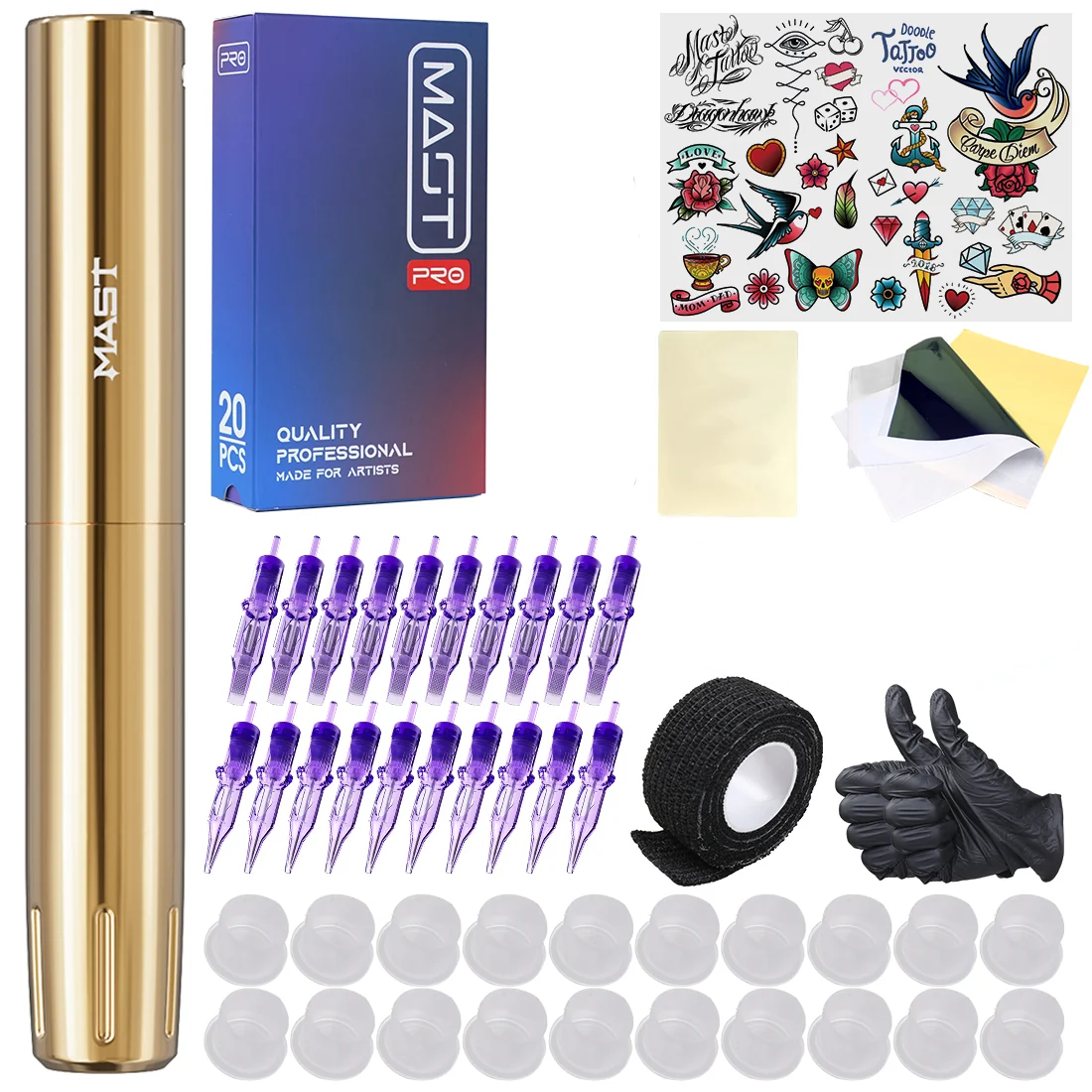 Mast Tour Y22 Wireless Tattoo Machine Professional Bundle - Dragonhawktattoos