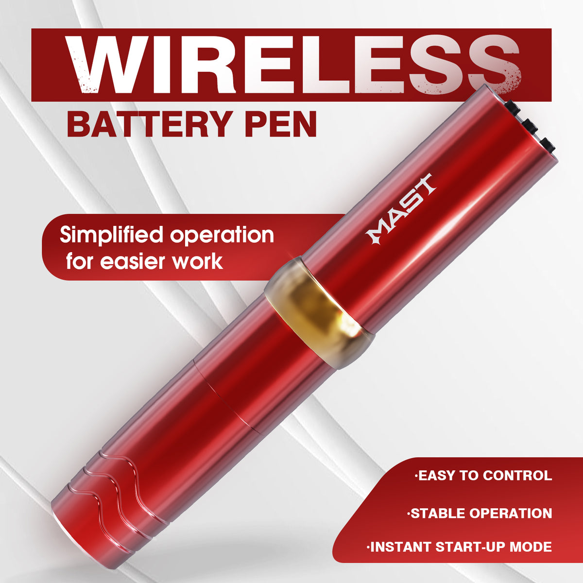 Mast P10 Pro Tattoo Pen trådløst batterisæt med 3,0 mm slaglængde