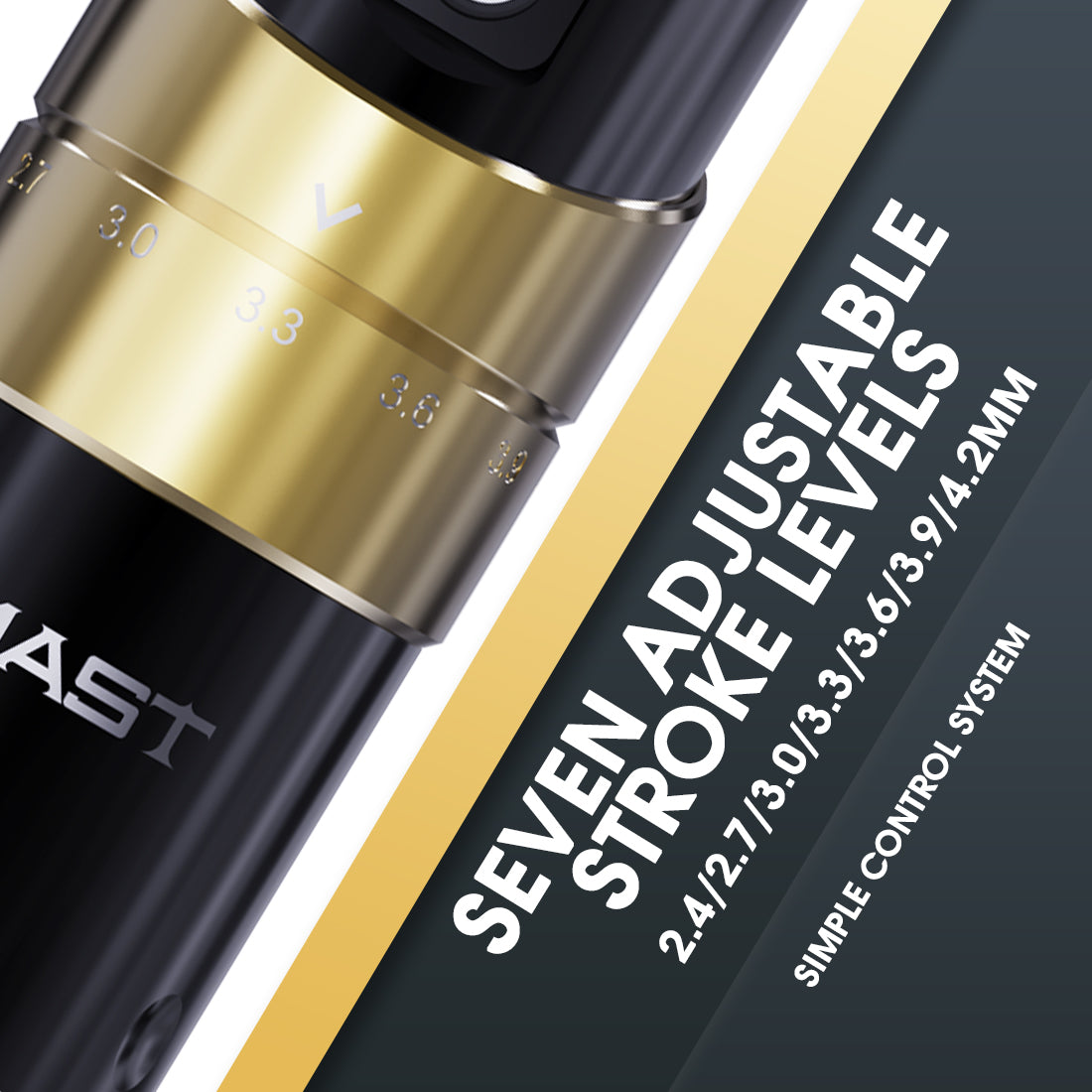 Mast Flip3 ワイヤレス タトゥー ペン マシン、バッテリー 2 個付き