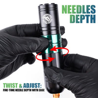 Dragonhawk A2 Kit da tatuaggio wireless con 2 batterie