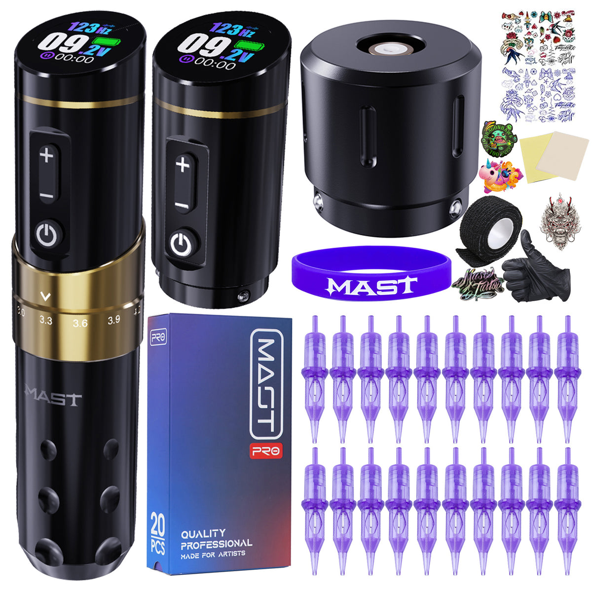 Mast Flip3 Wireless Tattoo Machine Pen Professional Bundle - Dragonhawktattoos