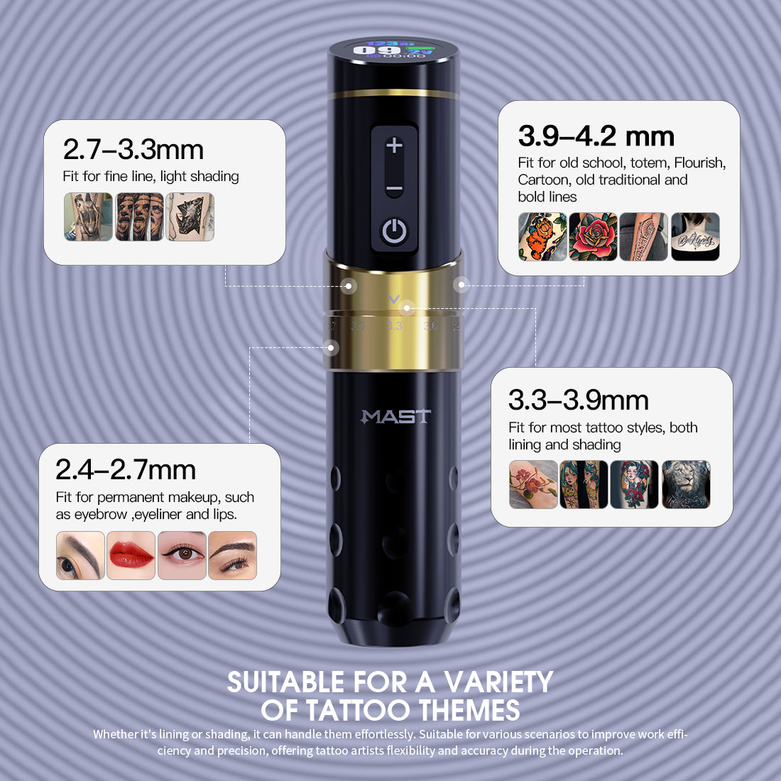 Mast Flip3 Wireless Tattoo Pen machine with 2 Batteries - Dragonhawktattoos