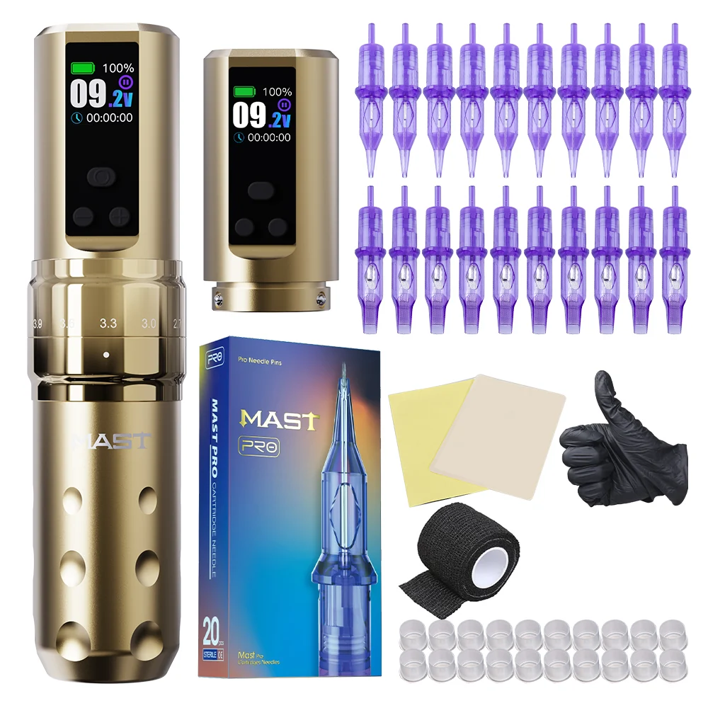 Dragonhawk Mast Fold2 Pro Wireless Tattoo Kit With 20pcs Tattoo Needles - Dragonhawktattoos