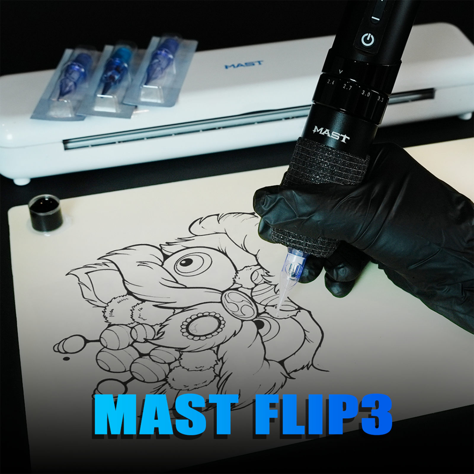 Paquete profesional de pluma para máquina de tatuaje inalámbrica Mast