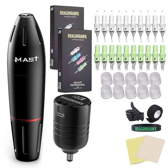 Dragonhawk Beginner Wireless Tattoo Kit With Batteries - Dragonhawktattoos