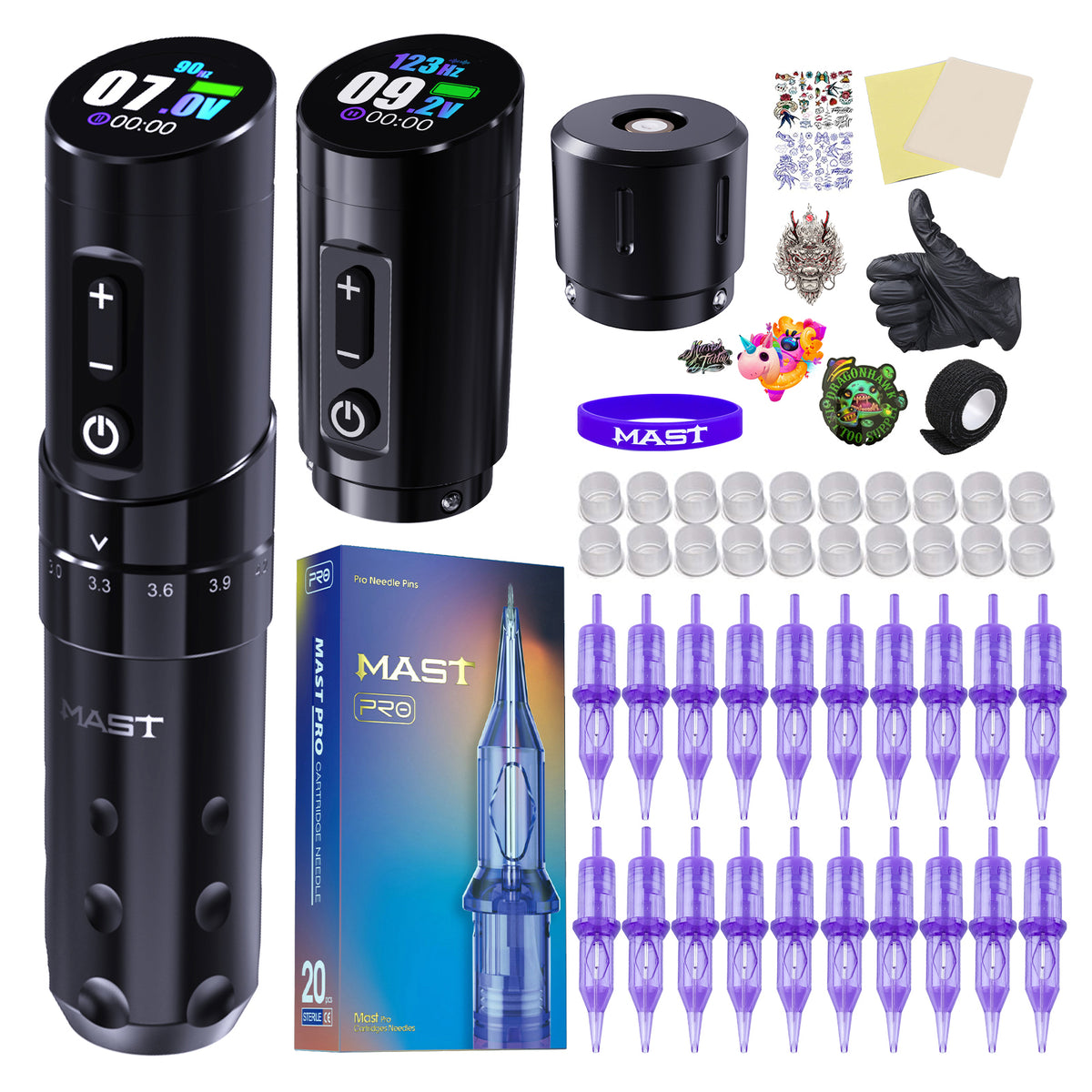 Mast Flip3 Wireless Tattoo Machine Pen Professional Bundle - Dragonhawktattoos