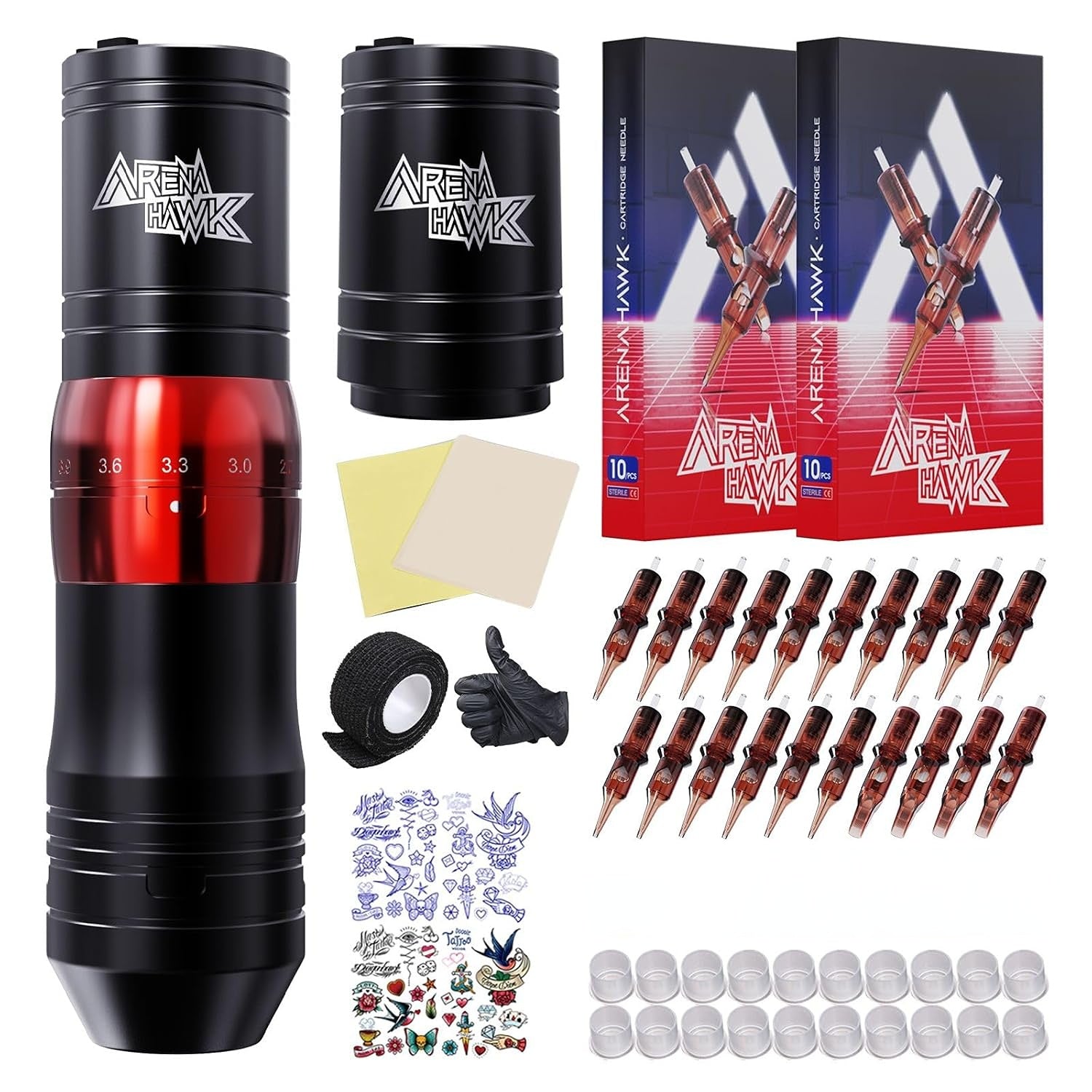 ARESAHAWK Cordless Tattoo Gun Kit Machine pentru începători pentru înc